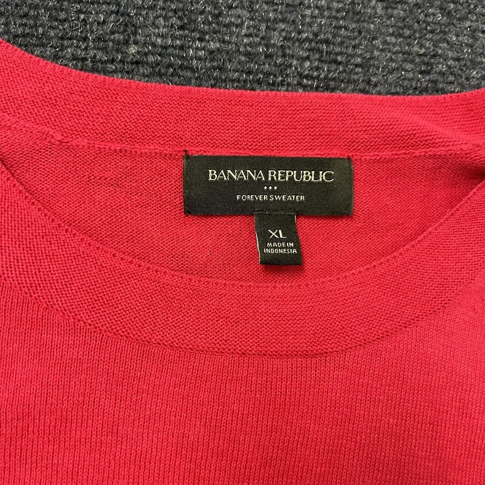 Banana Republic Sweater Mens XL Red Forever‎ Crewneck Pullover Knit Lightweight